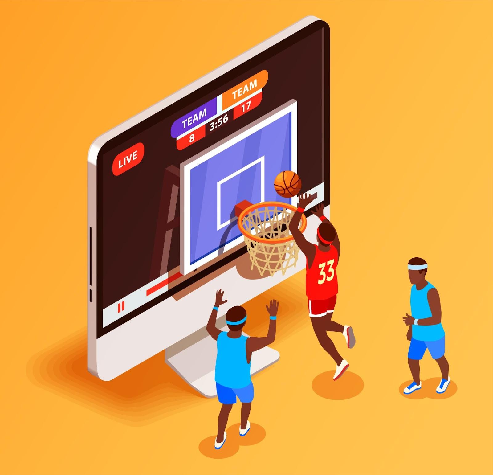 basket ball playing mockup